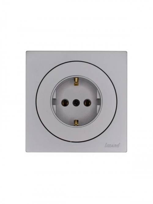 Розетка 1-м OSEN IP20 16А с заземл. ПБТ механизм сер. матов. LEZARD 743-7488-122B 743-7488-122B