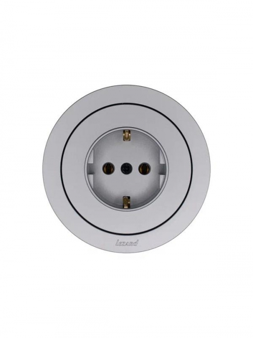Розетка 1-м OSEN IP20 16А с заземл. ПБТ механизм сер. матов. LEZARD 743-7488-122B 743-7488-122B
