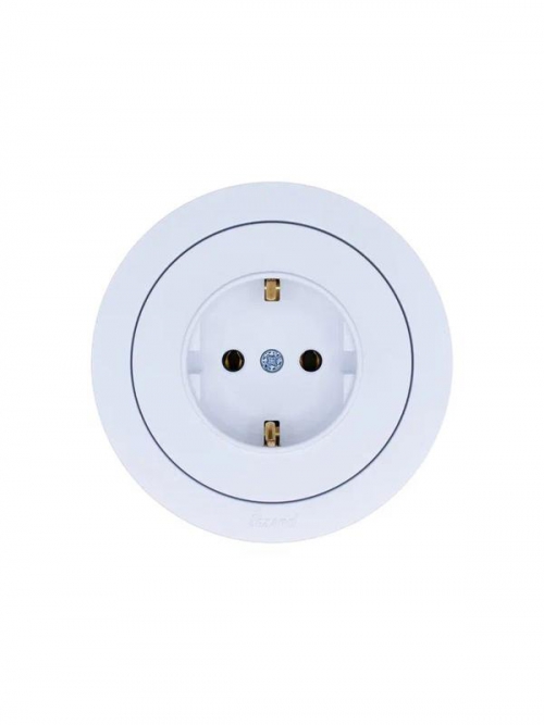 Розетка 1-м OSEN IP20 с заземл. ПБТ бел. LEZARD 743-0288-122B 743-0288-122B