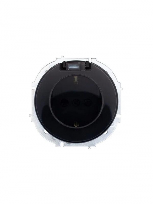 Розетка 1-м СП OSEN с заземл. с крышкой ПБТ механизм черн. бархат LEZARD 743-4288-123B 743-4288-123B