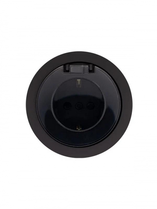 Розетка 1-м СП OSEN с заземл. с крышкой ПБТ механизм черн. бархат LEZARD 743-4288-123B 743-4288-123B