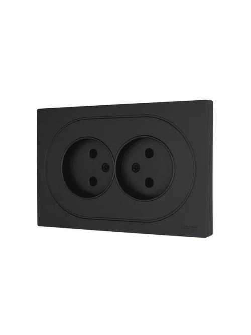Розетка 2-м СП OSEN без заземл. ПБТ механизм черн. бархат LEZARD 743-4200-128B 743-4200-128B