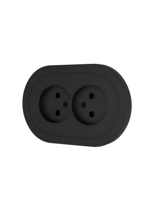 Розетка 2-м СП OSEN без заземл. ПБТ круглая механизм черн. бархат LEZARD 744-4200-128B 744-4200-128B