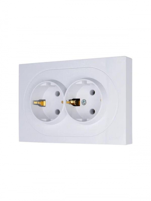 Розетка 2-м СП OSEN с заземл. ПБТ механизм бел. LEZARD 743-0200-127B 743-0200-127B