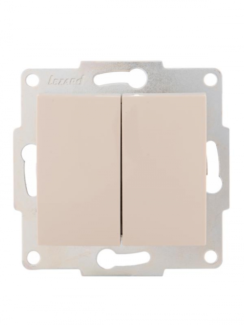 Выключатель 2-кл. 1п СП Karina 10А IP20 механизм крем. LEZARD 707-0388-101 707-0388-101