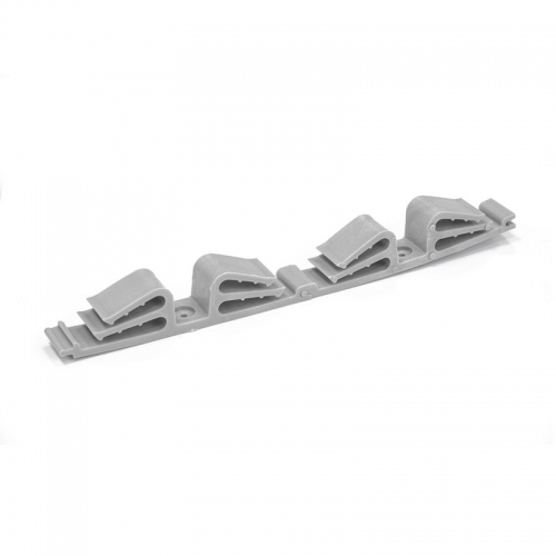 Держатель круглого кабеля двусторонний для прямого монтажа на 12 мест сер. (уп.25шт) Промрукав PR08.26526 PR08.26526