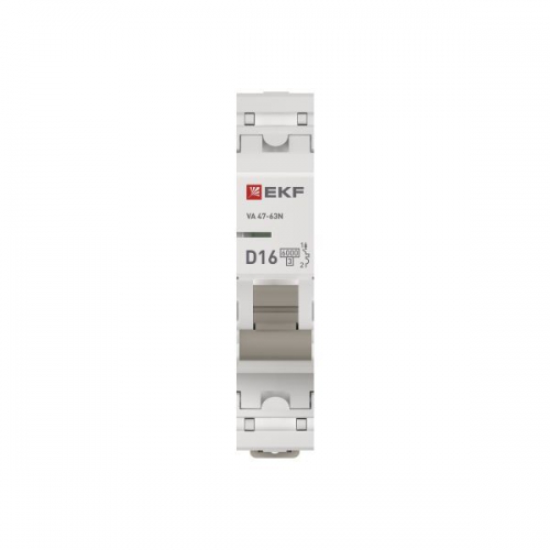 Выключатель автоматический модульный 1п D 16А 6кА ВА 47-63N PROxima EKF M636116D M636116D