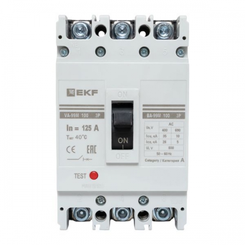 Выключатель автоматический 3п 100/125А 35кА ВА-99М PROxima EKF mccb99-100-125m mccb99-100-125m