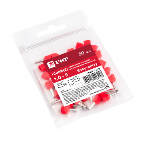 Наконечник НШвИ(2) 1.0-8 (уп.50шт) EKF nhvi2-1.0-8 nhvi2-1.0-8