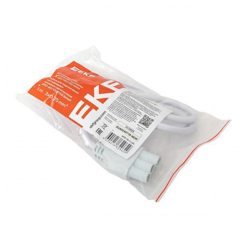 Кабель для подключения светодиодных линейных светильников ДБО-60/120/150 1м 3х0.75 бел. EKF ASC-W-1-LBL ASC-W-1-LBL