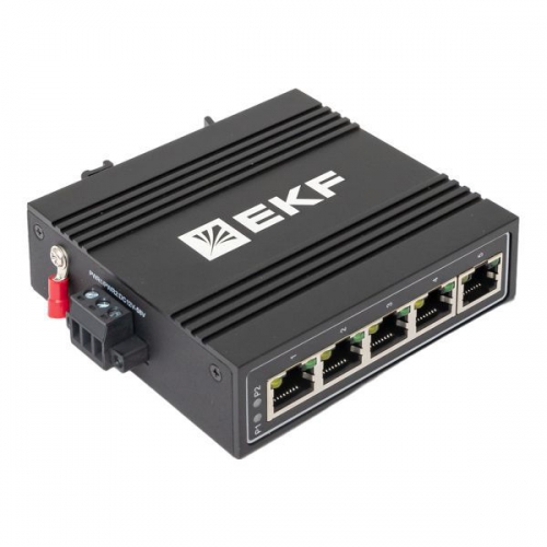 Коммутатор неуправляемый промышленный U-5T 5 портов 10/100Base-T(X) RJ45 монтаж на DIN-рейку TSX EKF TSX-U-5T TSX-U-5T