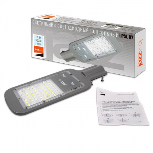 Светильник светодиодный PSL 07 50Вт 5000К IP65 AC180-260 уличный ДКУ JazzWay 5041059 5041059
