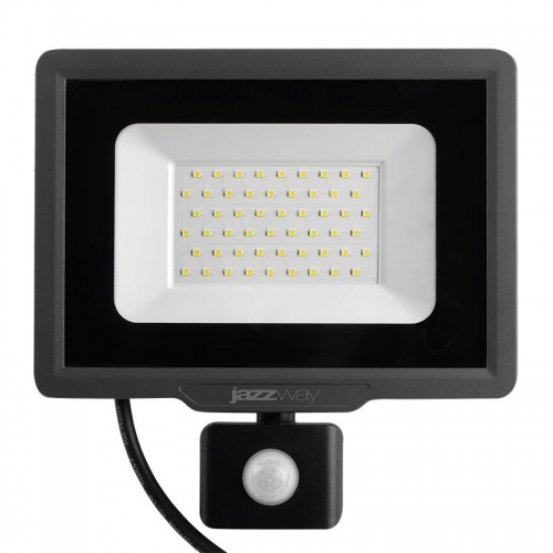 Прожектор светодиодный PFL-C3 SENSOR 50Вт 6500К IP65 закален. прозр. стекло JazzWay 5026940A 5026940A