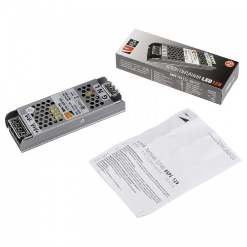 Блок питания для светодиодной ленты 100Вт 8.3А 12В IP20 BSPS метал. JazzWay 5024342 5024342