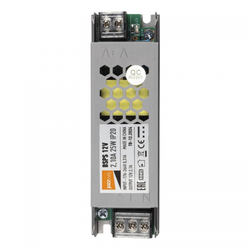 Блок питания для светодиодной ленты 25Вт 2.1А 12В IP20 BSPS метал. JazzWay 3329341A 3329341A