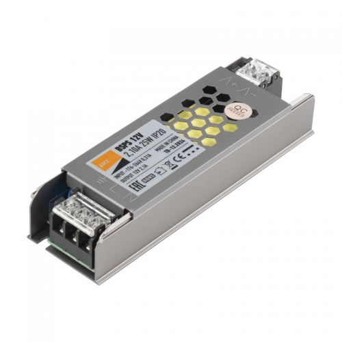 Блок питания для светодиодной ленты 25Вт 2.1А 12В IP20 BSPS метал. JazzWay 3329341A 3329341A