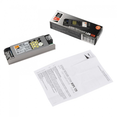 Блок питания для светодиодной ленты 25Вт 2.1А 12В IP20 BSPS метал. JazzWay 3329341A 3329341A