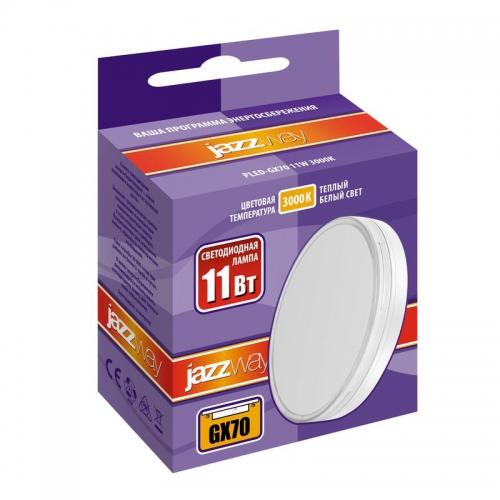 Лампа светодиодная PLED-GX70 11Вт таблетка 3000К тепл. бел. GX70 950лм 230В JazzWay 4690601027665 1027665A