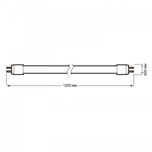 Лампа светодиодная PLED T8-1200GL 20Вт линейная 4000К белый G13 1600лм 220-240В JazzWay 1032515 1032515