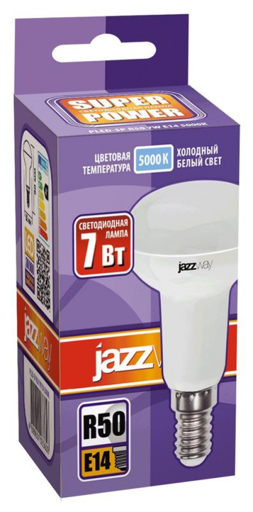Лампа светодиодная PLED-SP 7Вт R50 5000К холод. бел. E14 540лм 230В JazzWay 1033635 1033635