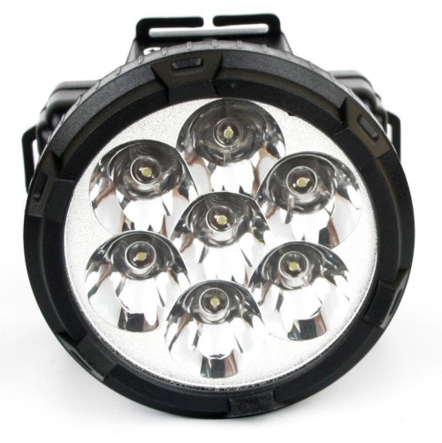 Фонарь налобный аккумуляторный LED 5362 (220В 7LED 2 режима; черн.) Ultraflash 11256 11256