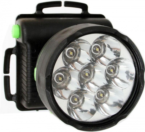 Фонарь налобный 909LED7 (7LED 1 режим; 3хR6 черн.) Ultraflash 11782 11782