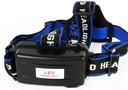 Фонарь налобный E150 (аккум. 220В CREE 3Вт пласт. бокс; черн.) Ultraflash 12188 12188