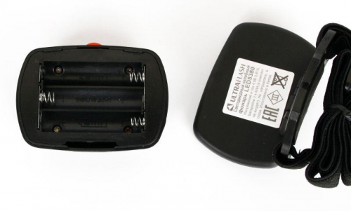 Фонарь налобный LED 5380 (3Вт COB LED 3 режима черн. пласт. пакет) Ultraflash 12870 12870