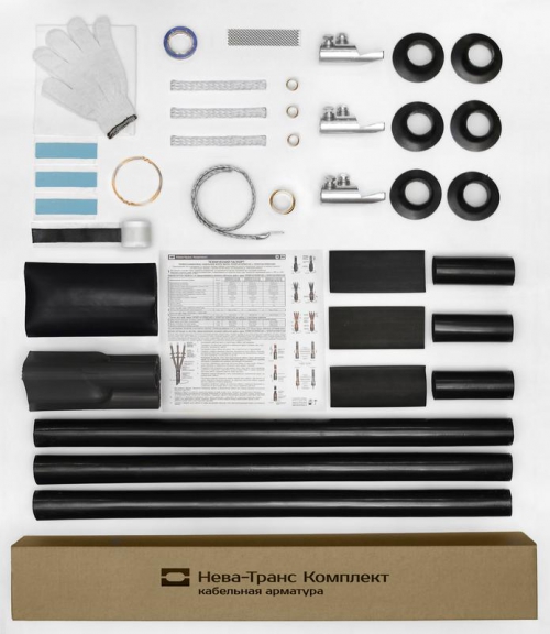 Муфта кабельная концевая наружн. установки 10кВ 10ПКНТпбН-3х(150-240)/800мм с болтовыми наконечниками Нева-Транс Комплект 22060015 22060015