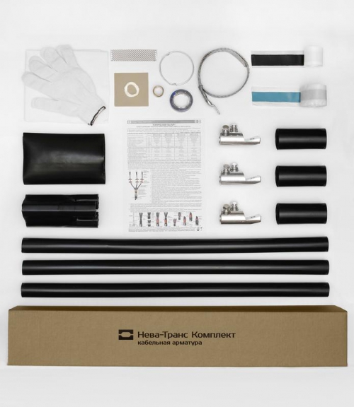 Муфта кабельная концевая внутренней установки 10кВ КВТпН 3х(70-120мм) с болтовыми наконечниками Нева-Транс Комплект 22020055 22020055