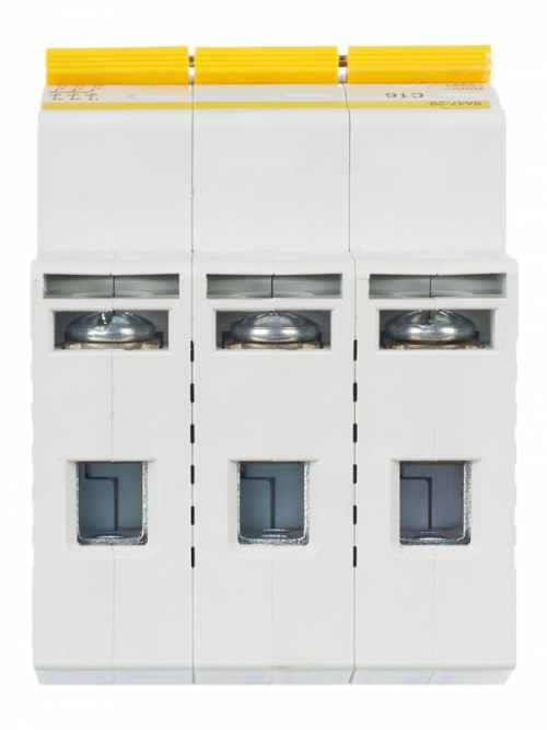 Выключатель автоматический модульный 3п C 16А 4.5кА ВА47-29 ИЭК MVA20-3-016-C MVA20-3-016-C