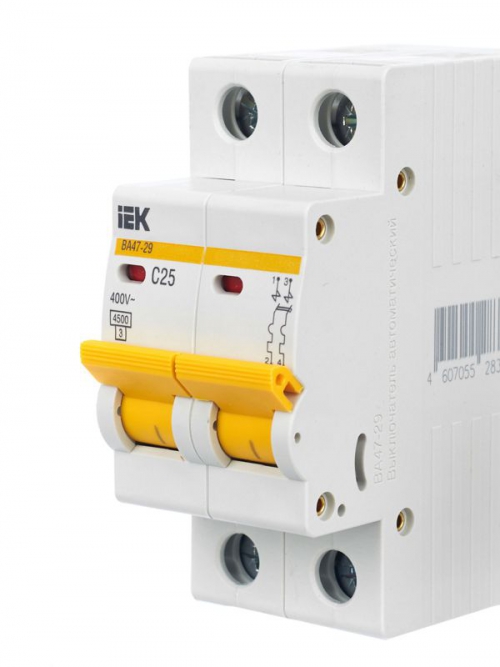 Выключатель автоматический модульный 2п C 25А 4.5кА ВА47-29 ИЭК MVA20-2-025-C MVA20-2-025-C