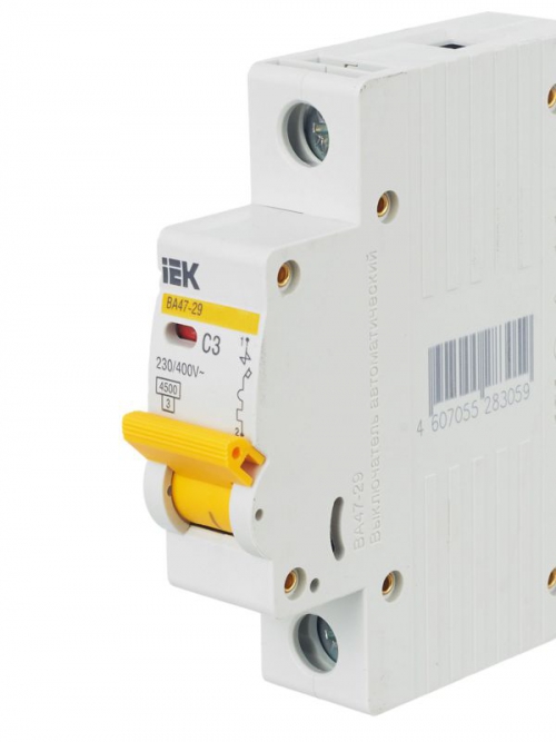 Выключатель автоматический модульный 1п C 3А 4.5кА ВА47-29 ИЭК MVA20-1-003-C MVA20-1-003-C