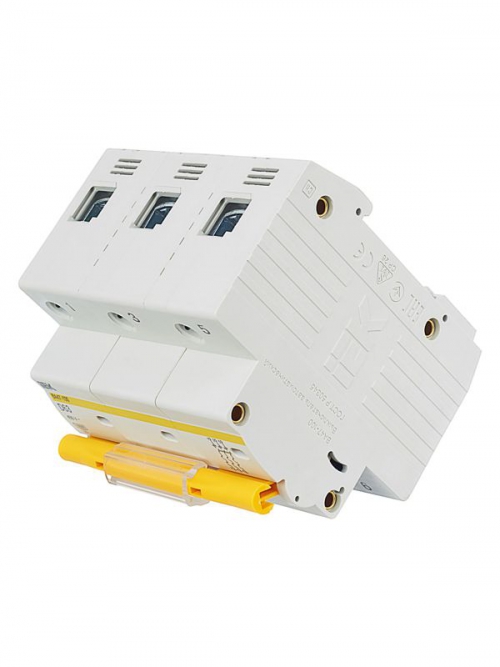 Выключатель автоматический модульный 3п D 63А 10кА ВА47-100 ИЭК MVA40-3-063-D MVA40-3-063-D