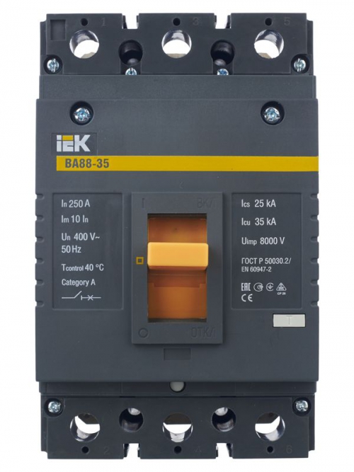 Выключатель автоматический 3п 250А 35кА ВА 88-35 ИЭК SVA30-3-0250 SVA30-3-0250
