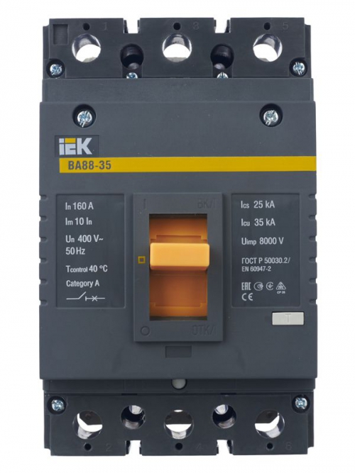 Выключатель автоматический 3п 160А 35кА ВА 88-35 ИЭК SVA30-3-0160 SVA30-3-0160
