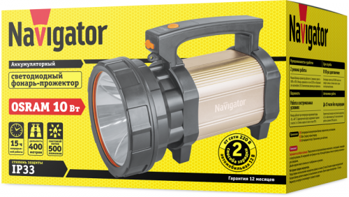 Фонарь 71 597 NPT-SP15-ACCU прожект. Osram 10Вт LED 500Лм АКБ 4.5А.ч Navigator 71597 71597
