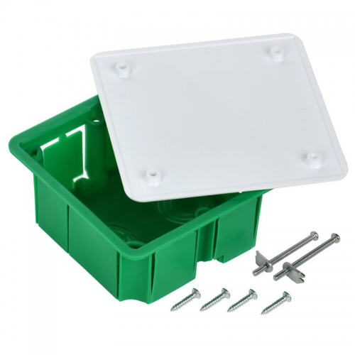 Коробка распаячная ОП 92х92х45 КМ41021 для полых стен (с саморезами метал. лапки. с крышкой) ИЭК UKG11-092-092-040-M UKG11-092-092-040-M