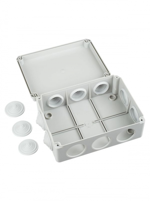 Коробка распаячная ОП 190х140х70 IP44 КМ41243 RAL7035 ИЭК UKO11-190-140-070-K41-44 UKO11-190-140-070-K41-44