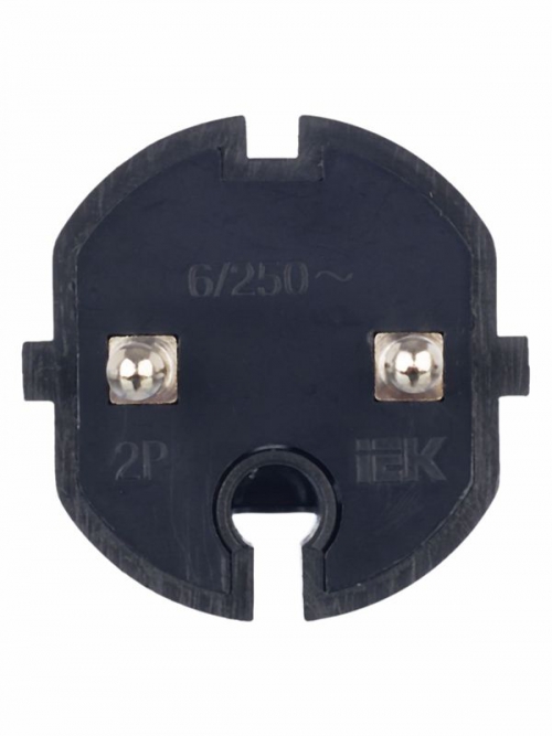 Вилка прямая ВПп20-02-Ст разборная без заземл. контакта 6А черн. ИЭК EVP20-06-01-K02 EVP20-06-01-K02