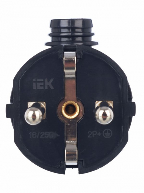 Вилка угловая ВПу11-02-Ст разборная с заземл. 16А черн. ИЭК EVP11-16-01-K02 EVP11-16-01-K02