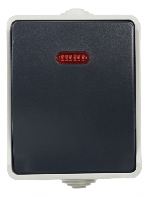 Выключатель 1-кл. ОП ФОРС 10А с подсвет. сер. IP54 ВС20-1-1-ФСр ИЭК EVS11-K03-10-54-DC EVS11-K03-10-54-DC