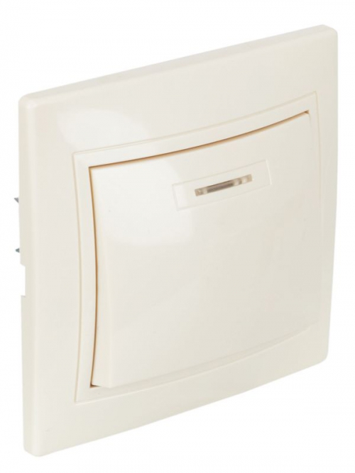 Выключатель 1-кл. СП КВАРТА с инд. 10А IP20 ВС10-1-1-ККм крем. ИЭК EVK11-K33-10-DM EVK11-K33-10-DM