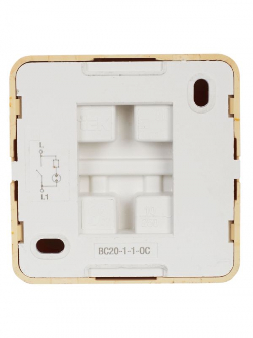 Выключатель 1-кл. ОП ОКТАВА 10А IP20 откр. уст. с индик. сосна ИЭК EVO11-K03-10-DC EVO11-K03-10-DC