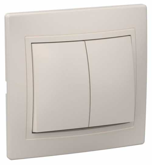 Выключатель 2-кл. СП КВАРТА 10А IP20 ВС10-2-0-ККм крем. ИЭК EVK20-K33-10-DM EVK20-K33-10-DM