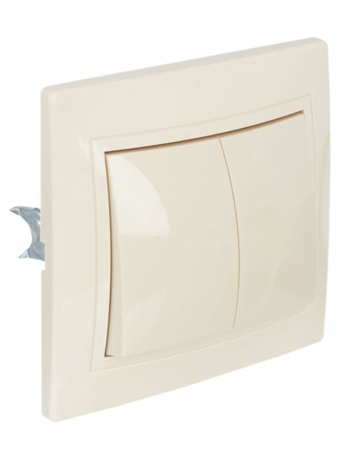 Выключатель 2-кл. СП КВАРТА 10А IP20 ВС10-2-0-ККм крем. ИЭК EVK20-K33-10-DM EVK20-K33-10-DM