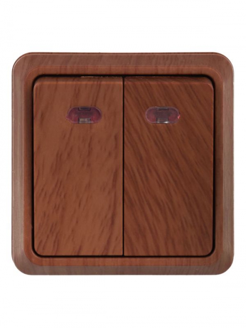 Выключатель 2-кл. ОП ОКТАВА 10А IP20 с индик. дуб ИЭК EVO21-K04-10-DC EVO21-K04-10-DC