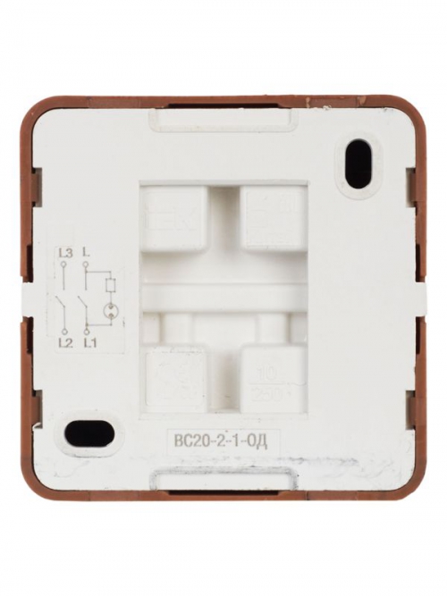 Выключатель 2-кл. ОП ОКТАВА 10А IP20 с индик. дуб ИЭК EVO21-K04-10-DC EVO21-K04-10-DC