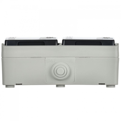 Розетка 2-м ОП Форс РСб22-3-ФСр с защ. крышкой с заземл. IP54 ИЭК ERS22-K03-16-54-DC ERS22-K03-16-54-DC