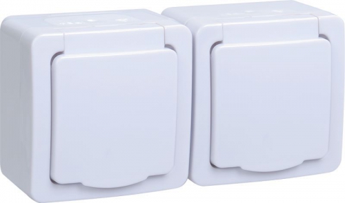 Розетка 2-м ОП Гермес Plus РСб22-3-ГПБб с защ. крышкой с заземл. IP54 ИЭК ERMP22-K01-16-54-EC ERMP22-K01-16-54-EC